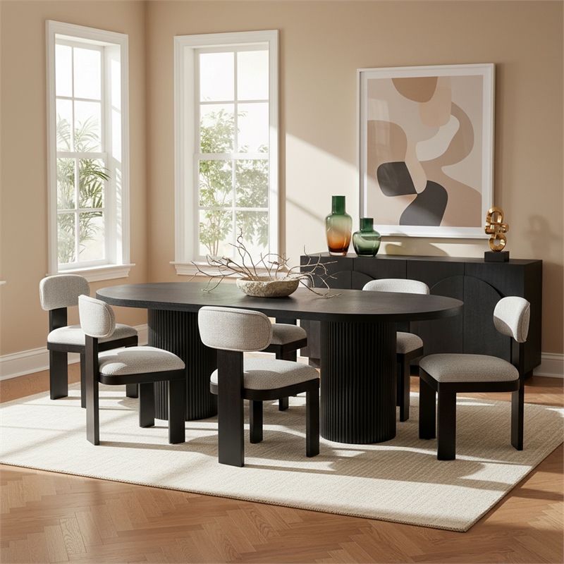 Meridian Furniture Belinda Black Oak Wood Dining Table