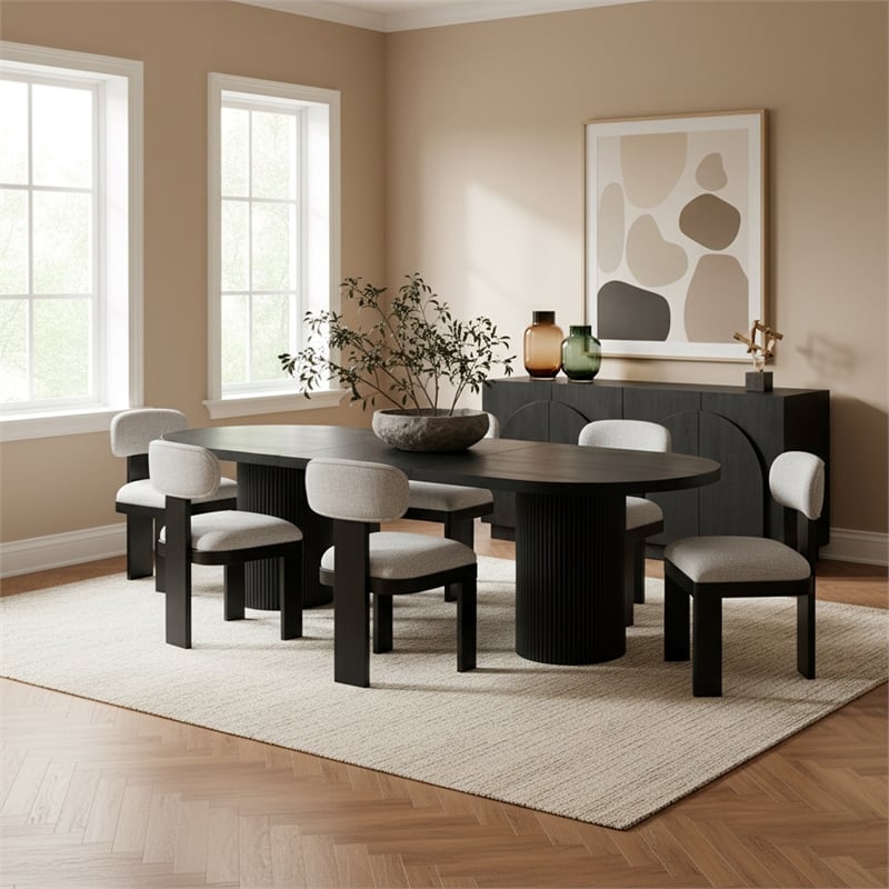 Meridian Furniture Belinda Black Oak Wood Dining Table