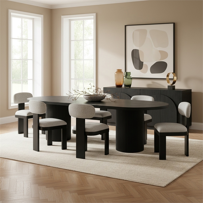 Meridian Furniture Belinda Black Oak Wood Dining Table