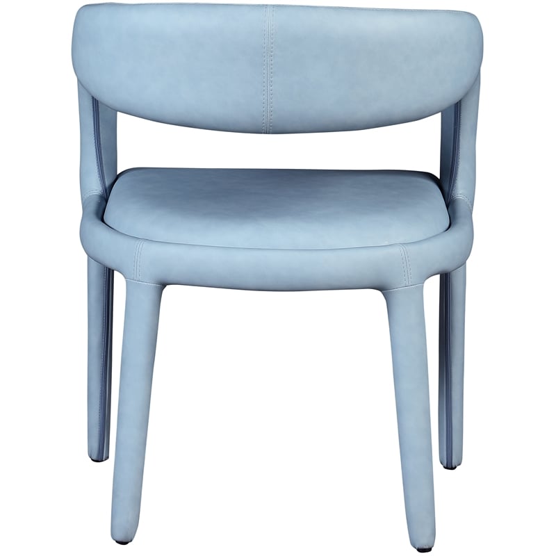 Meridian Furniture Sylvester Light Blue Vegan Leather Dining Chair