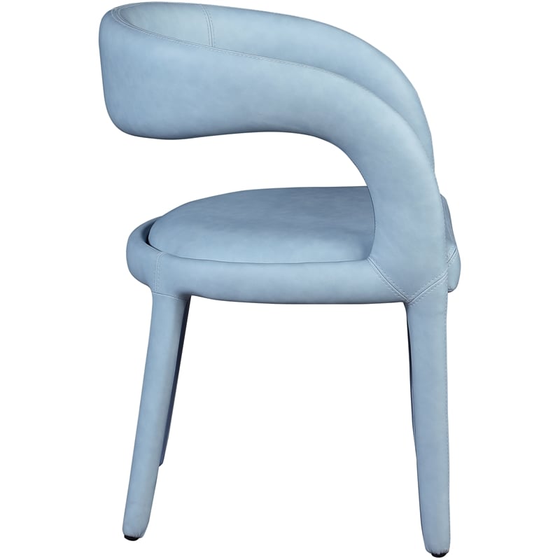 Meridian Furniture Sylvester Light Blue Vegan Leather Dining Chair