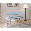 Meridian Furniture Sylvester Light Blue Vegan Leather Bench