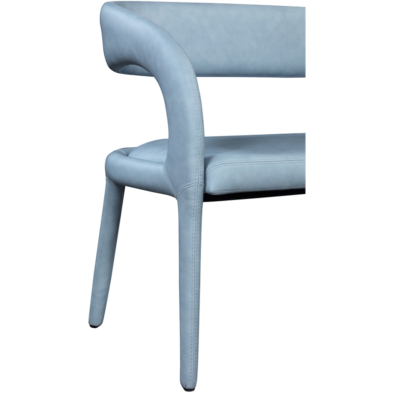 Meridian Furniture Sylvester Light Blue Vegan Leather Bench