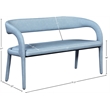 Meridian Furniture Sylvester Light Blue Vegan Leather Bench