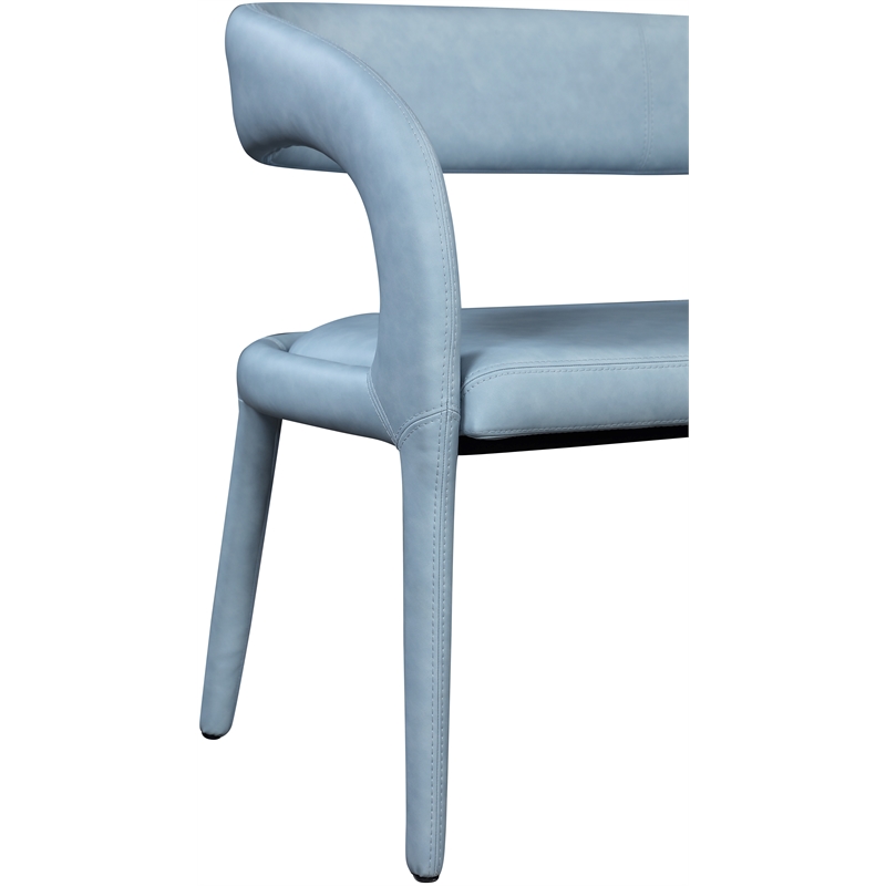 Meridian Furniture Sylvester Light Blue Vegan Leather Bench