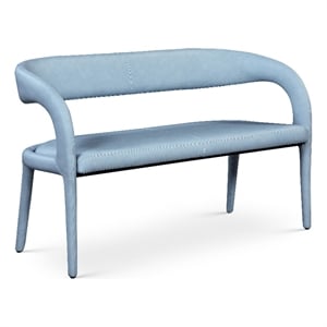 Meridian Furniture Sylvester Light Blue Vegan Leather Bench