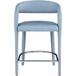 Meridian Furniture Sylvester Light Blue Vegan Leather Stool