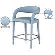 Meridian Furniture Sylvester Light Blue Vegan Leather Stool