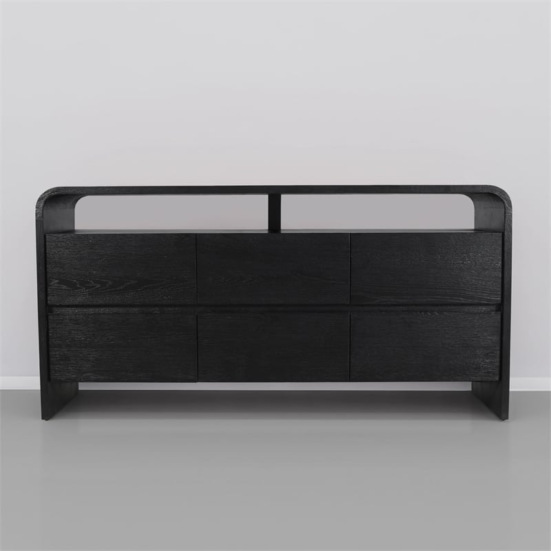 Meridian Furniture Cresthill Black Solid Oak Wood Dresser