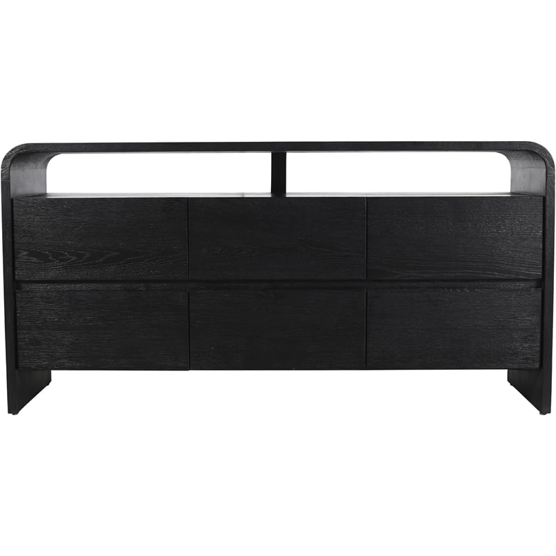 Meridian Furniture Cresthill Black Solid Oak Wood Dresser