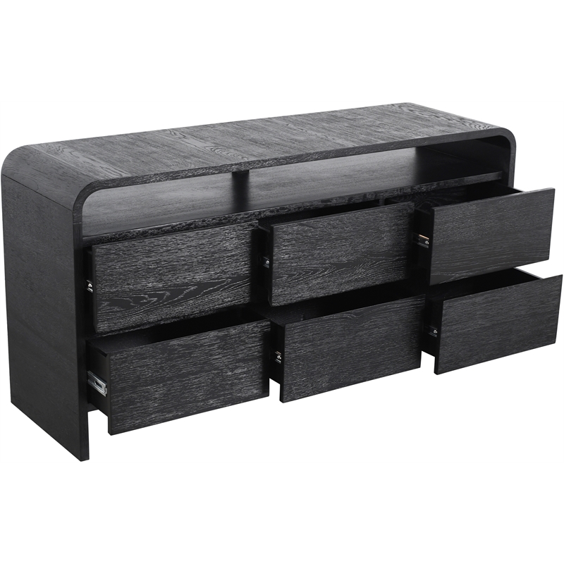 Meridian Furniture Cresthill Black Solid Oak Wood Dresser