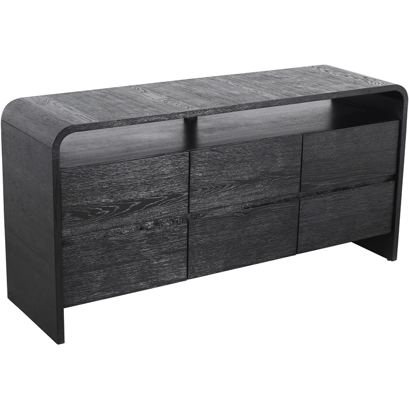 Meridian Furniture Cresthill Black Solid Oak Wood Dresser