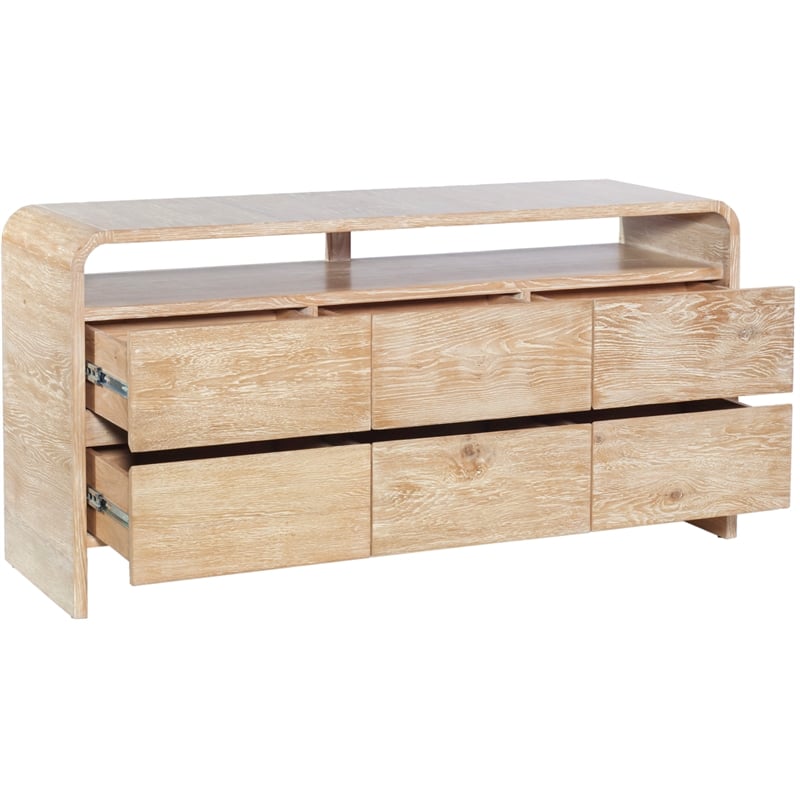 Meridian Furniture Cresthill Natural Solid Oak Wood Dresser