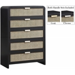 Meridian Furniture Sage Black Chest with Natural Cane Drawer Front