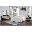 Meridian Furniture Sage Black Chest with Natural Cane Drawer Front