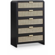 Meridian Furniture Sage Black Chest with Natural Cane Drawer Front