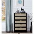 Meridian Furniture Sage Black Chest with Natural Cane Drawer Front