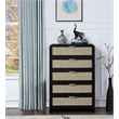 Meridian Furniture Sage Black Chest with Natural Cane Drawer Front