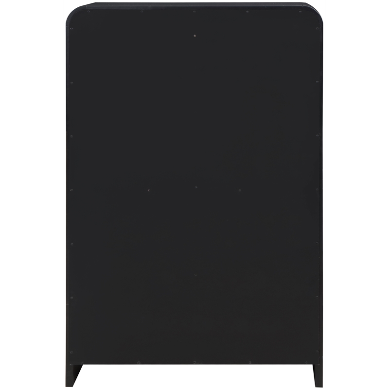 Meridian Furniture Sage Black Chest with Natural Cane Drawer Front