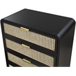 Meridian Furniture Sage Black Chest with Natural Cane Drawer Front