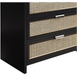 Meridian Furniture Sage Black Chest with Natural Cane Drawer Front