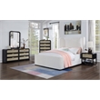 Meridian Furniture Sage Black Chest with Natural Cane Drawer Front