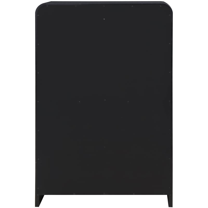 Meridian Furniture Sage Black Chest with Natural Cane Drawer Front