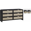 Meridian Furniture Sage Black Dresser with Natural Cane Drawer Front