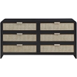 Meridian Furniture Sage Black Dresser with Natural Cane Drawer Front