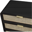 Meridian Furniture Sage Black Dresser with Natural Cane Drawer Front