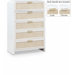 Meridian Furniture Sage White Chest with Natural Cane Drawer Front