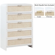 Meridian Furniture Sage White Chest with Natural Cane Drawer Front