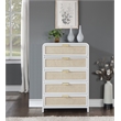 Meridian Furniture Sage White Chest with Natural Cane Drawer Front