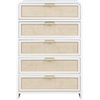 Meridian Furniture Sage White Chest with Natural Cane Drawer Front