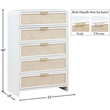 Meridian Furniture Sage White Chest with Natural Cane Drawer Front
