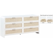 Meridian Furniture Sage White Dresser with Natural Cane Drawer Front