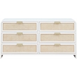 Meridian Furniture Sage White Dresser with Natural Cane Drawer Front