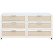 Meridian Furniture Sage White Dresser with Natural Cane Drawer Front