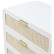 Meridian Furniture Sage White Dresser with Natural Cane Drawer Front