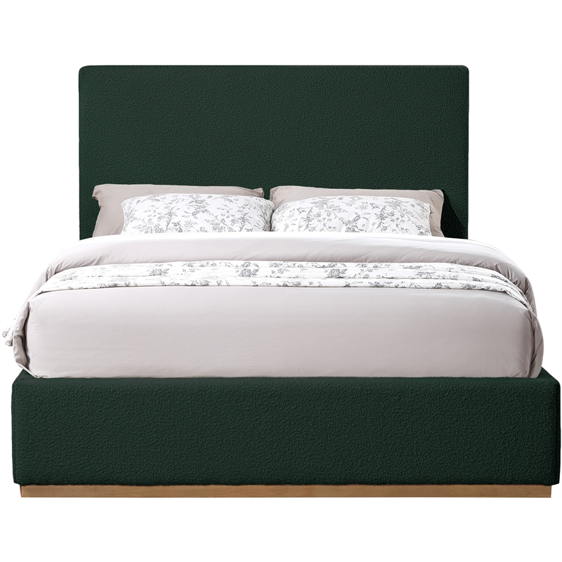 Meridian Furniture Monaco Green Fabric Queen Bed