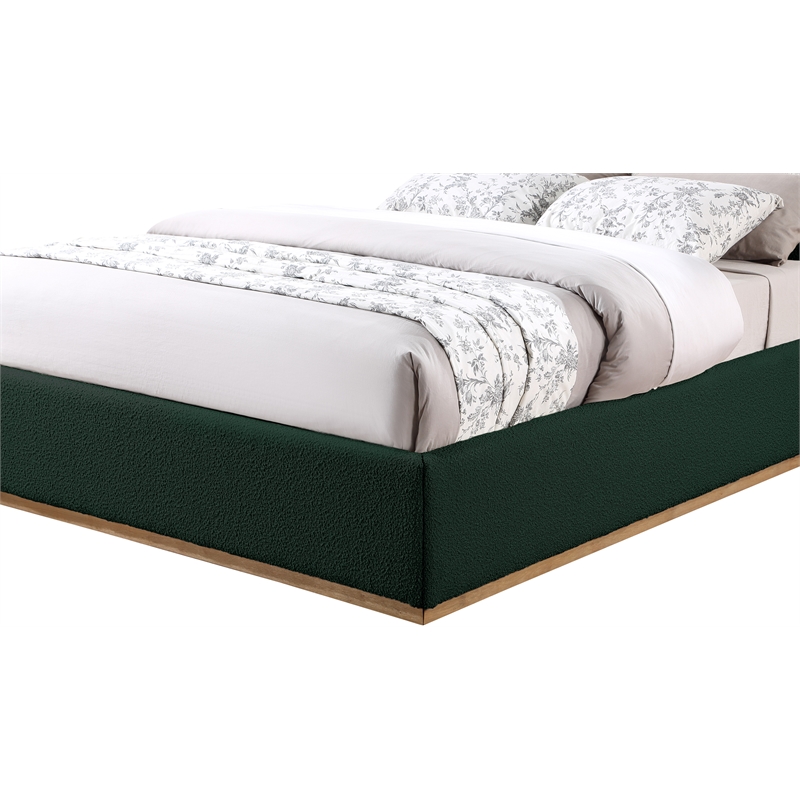 Meridian Furniture Monaco Green Fabric Queen Bed