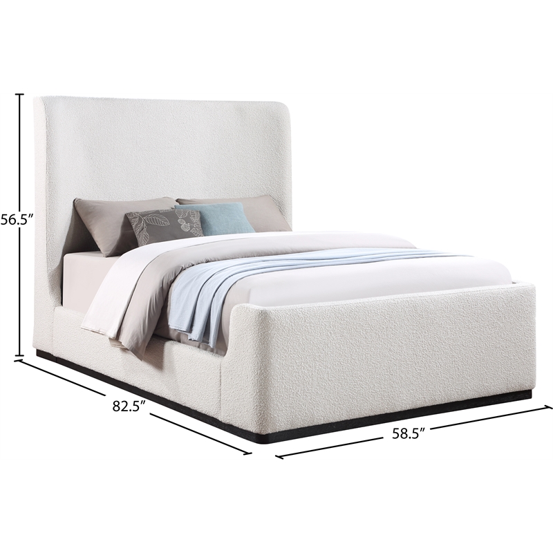 Meridian Furniture Oliver Cream Fabric Full Bed