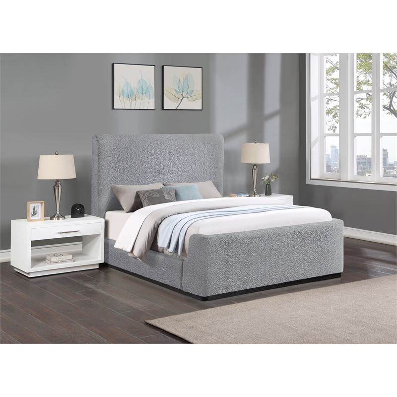 Meridian Furniture Oliver Grey Fabric Full Bed