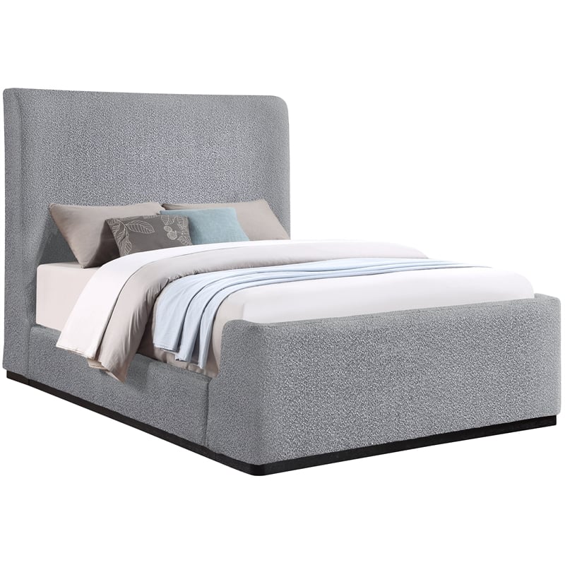Meridian Furniture Oliver Grey Fabric Queen Bed