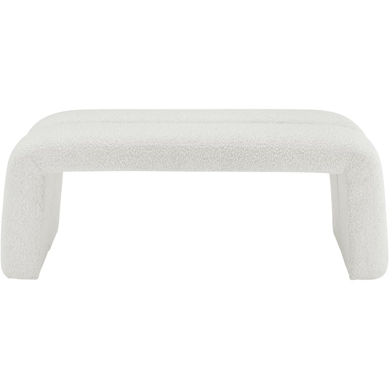 Meridian Furniture Arc Cream Fabric Bench