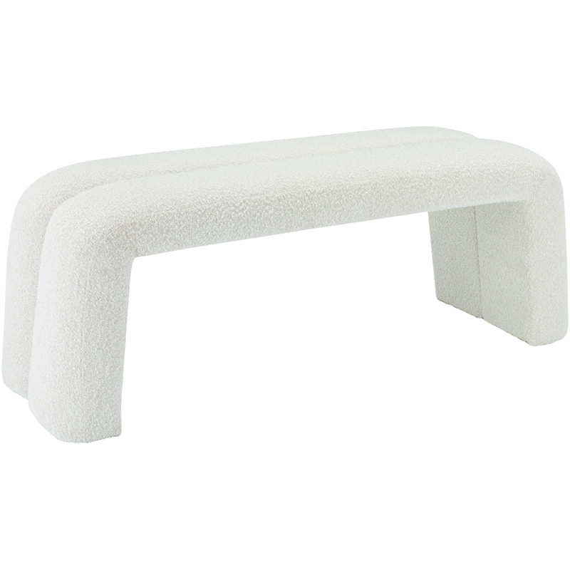 Meridian Furniture Arc Cream Fabric Bench