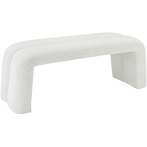 Meridian Furniture Arc Cream Fabric Bench