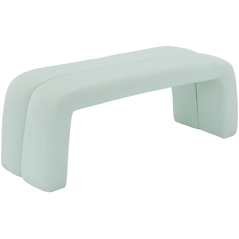 Meridian Furniture Arc Mint Vegan Leather Bench