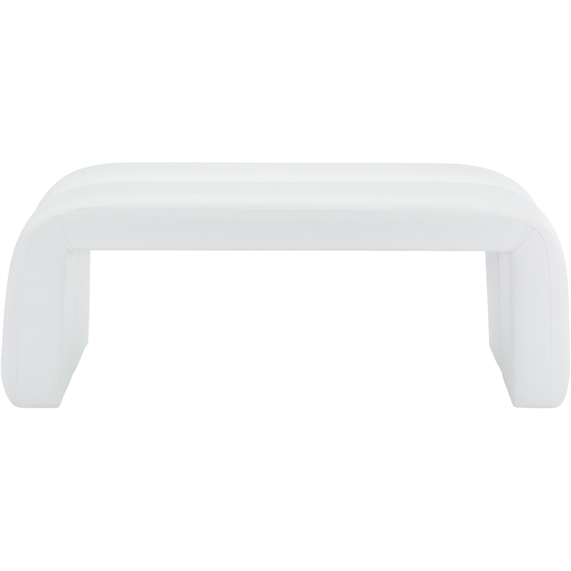 Meridian Furniture Arc White Vegan Leather Bench