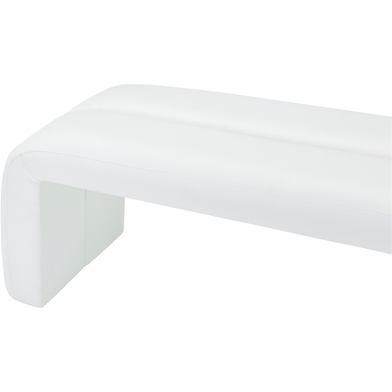 Meridian Furniture Arc White Vegan Leather Bench